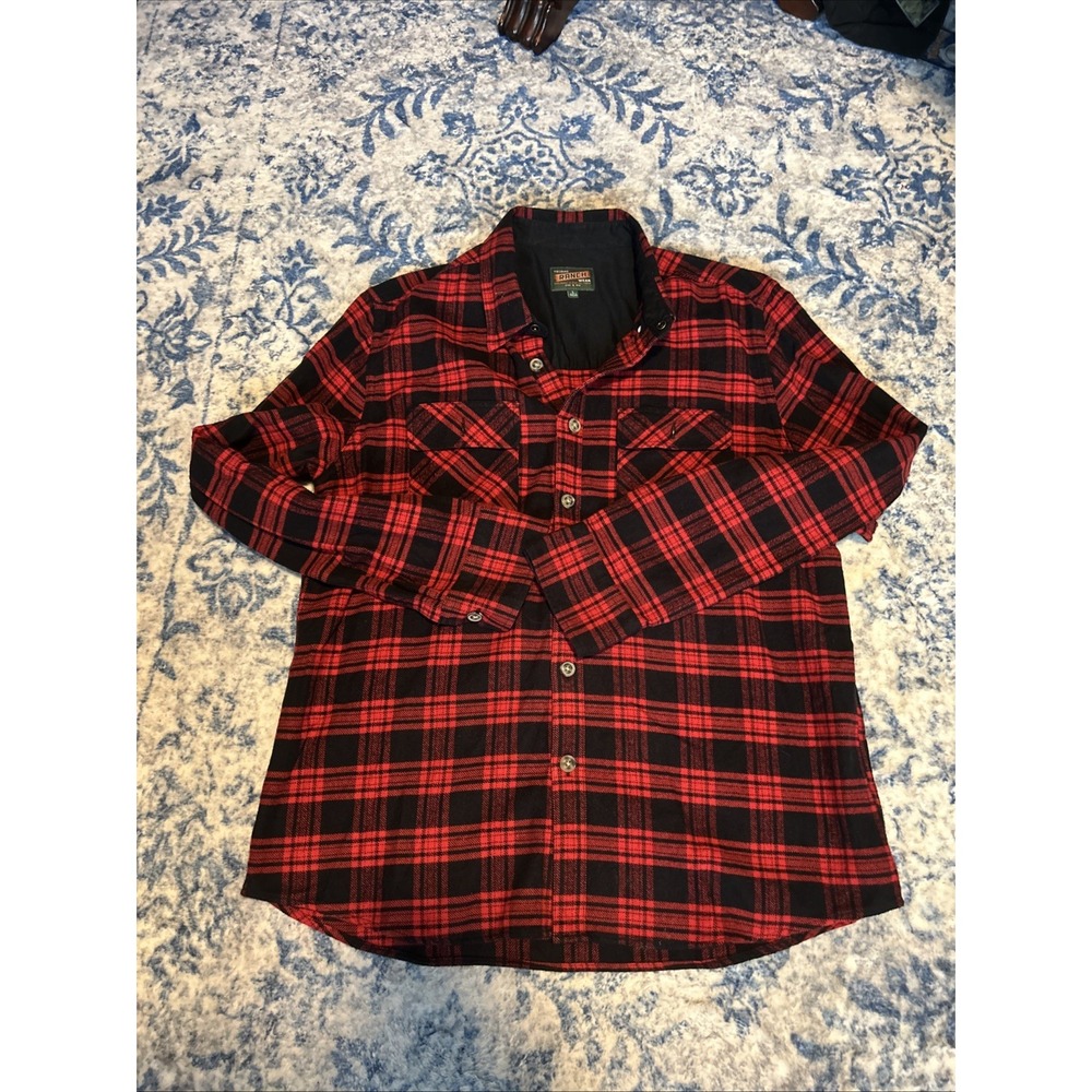 Tecovas Western Ranch Wear Shirt Men's L Red Buffalo Plaid Cowboy Ranch Cotton